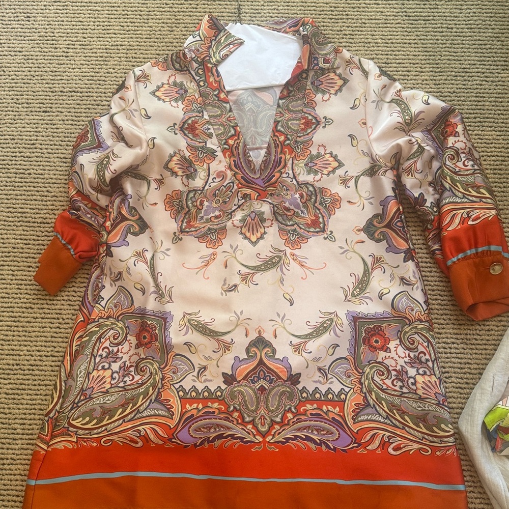 Zara Multicolor Paisley Mini Dress
